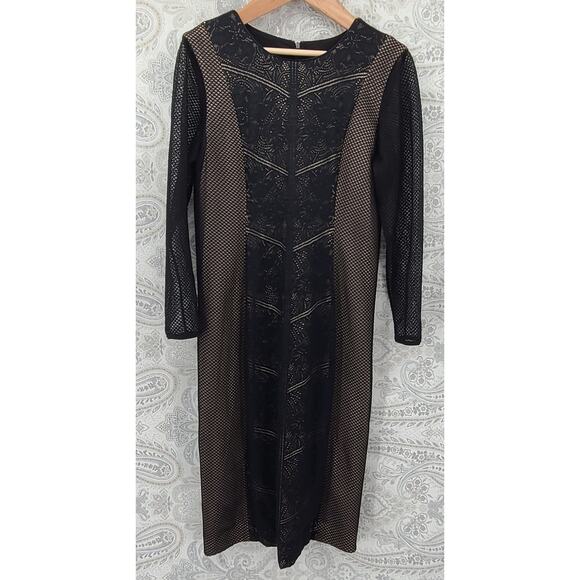 Dress the Population Evan long sleeve mesh size 1XL Black dress formal party - Picture 2 of 9